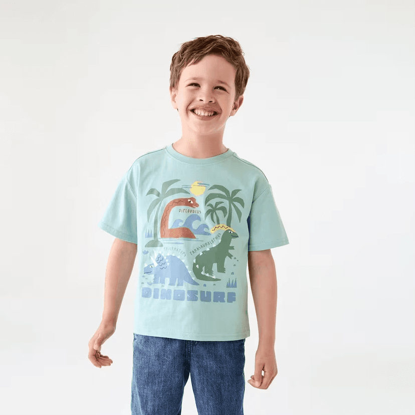 Boy Round Neck Pure Cotton T-shirt