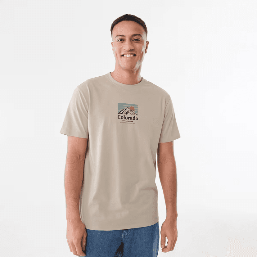 Men Round Neck Pure Cotton T-shirt