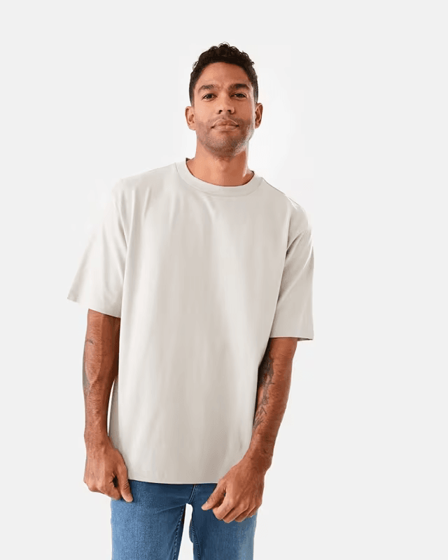 Men Round Neck Pure Cotton T-shirt