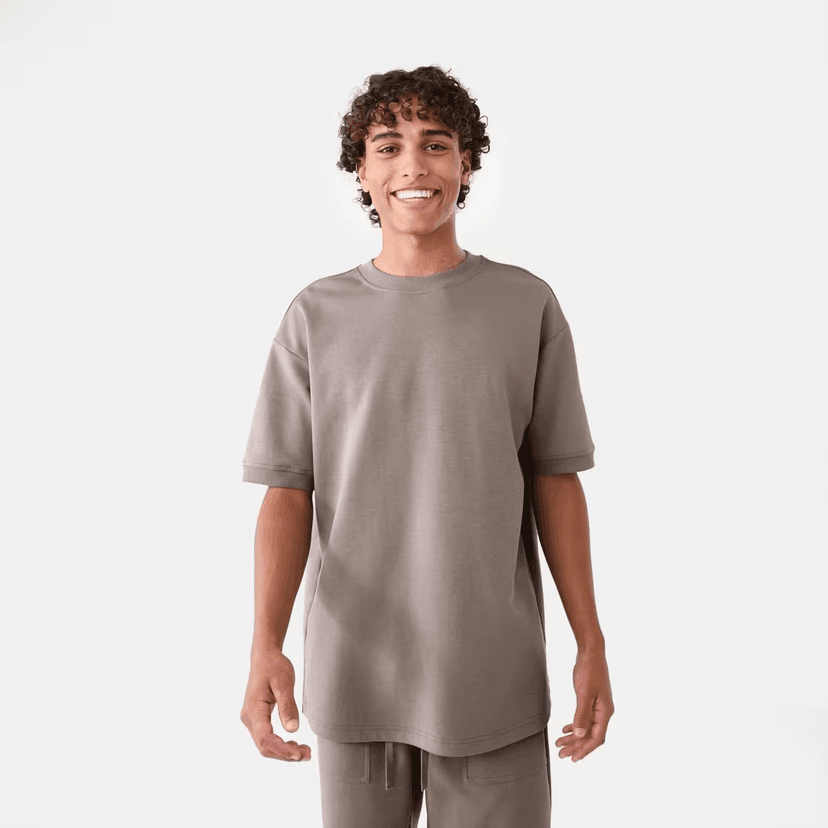 Men Round Neck Pure Cotton T-shirt